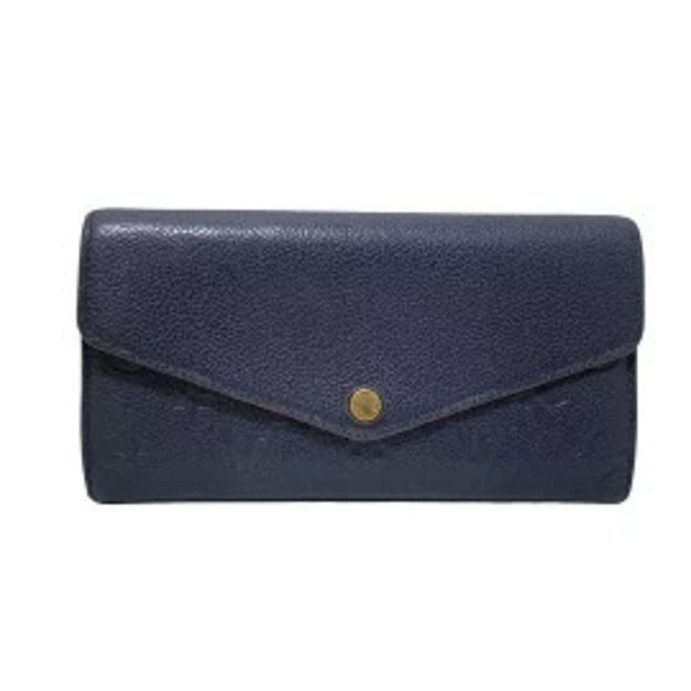 LOUIS VUITTON Portefeuille Sarah Long Wallet Marine Blue Rouge Red Leather